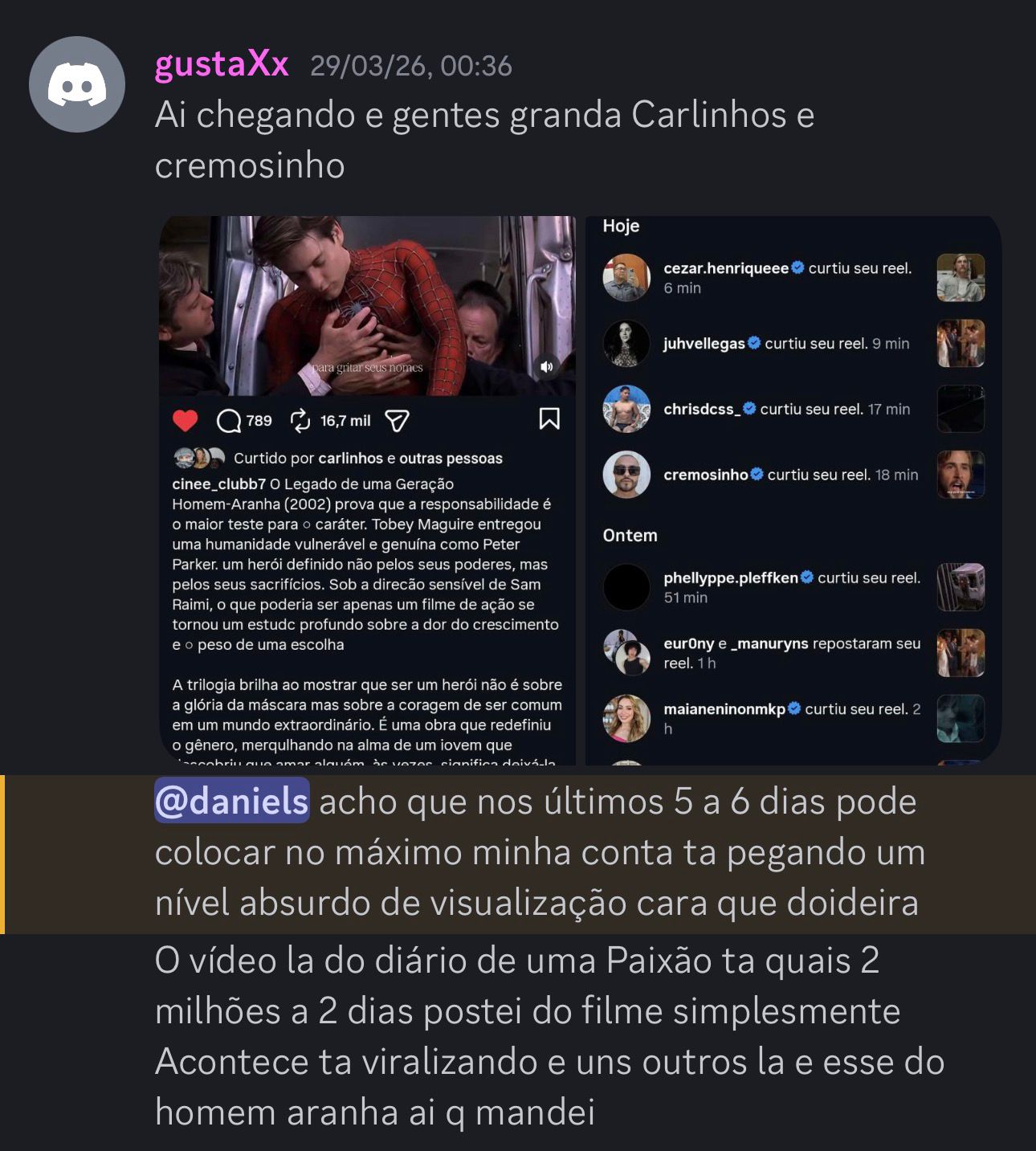 Membro com crescimento absurdo em 5 dias